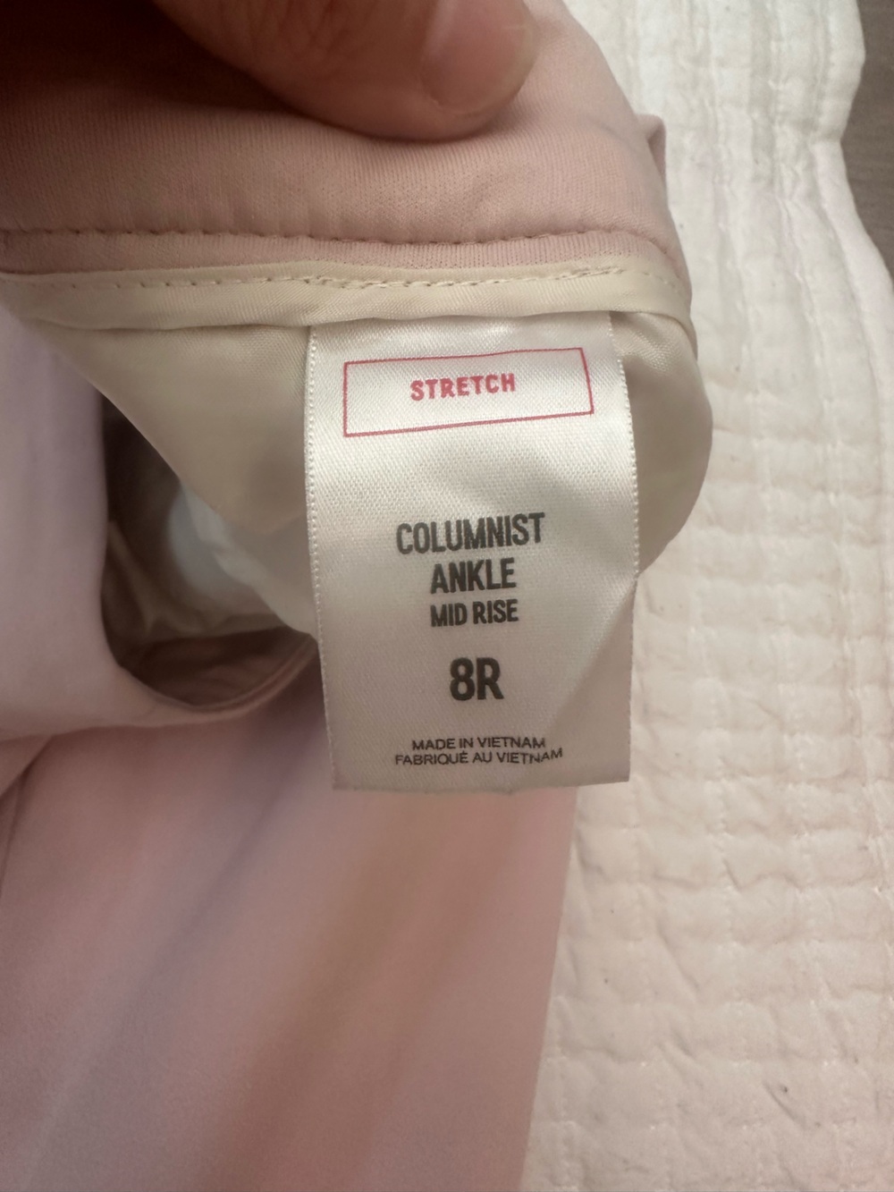 Express columnist pants blush pink Ruffle pocket Midrise sz 8R stretch - Picture 5 of 7